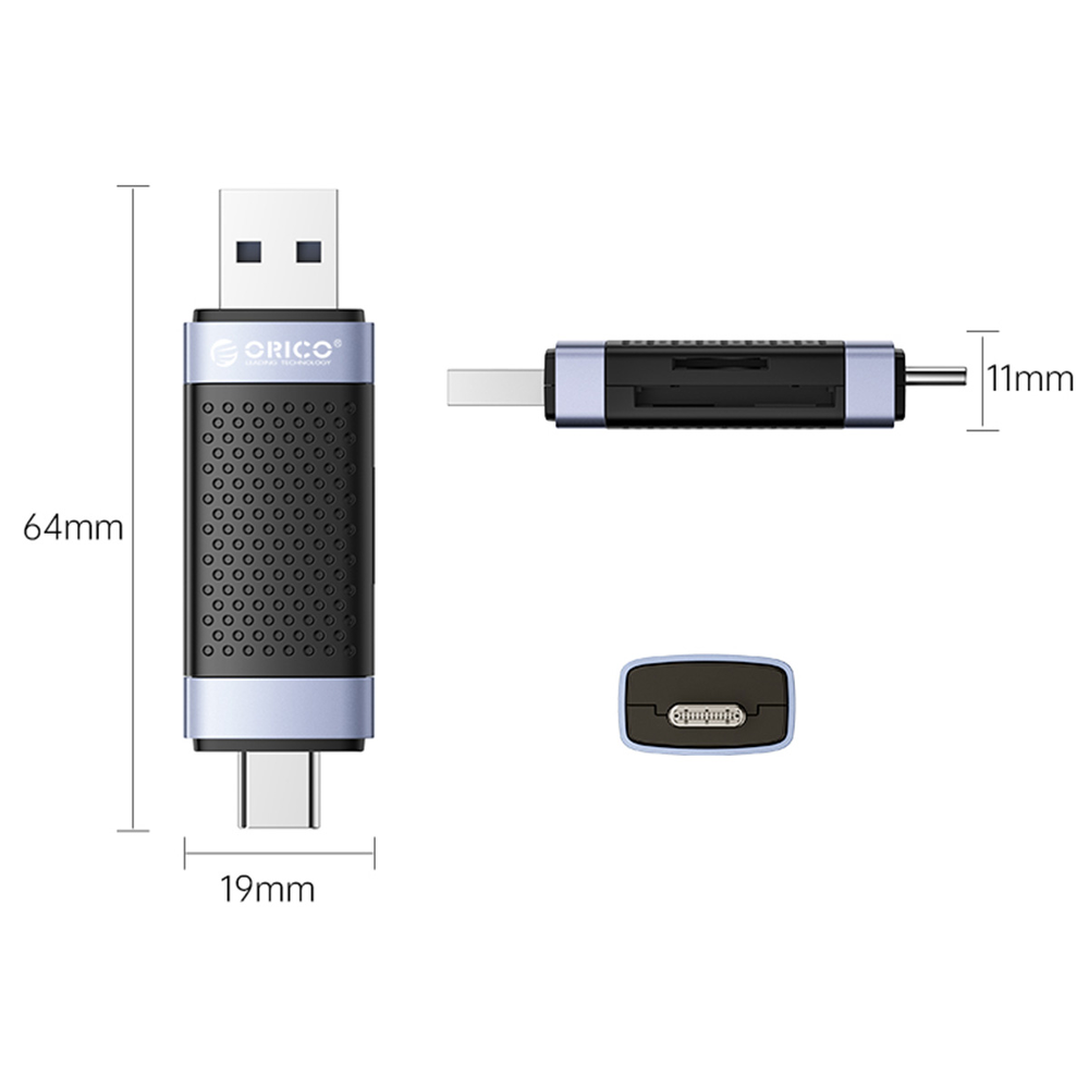 Orico Czytnik kart SD/microSD USB-A/USB-C 2.0-1637593