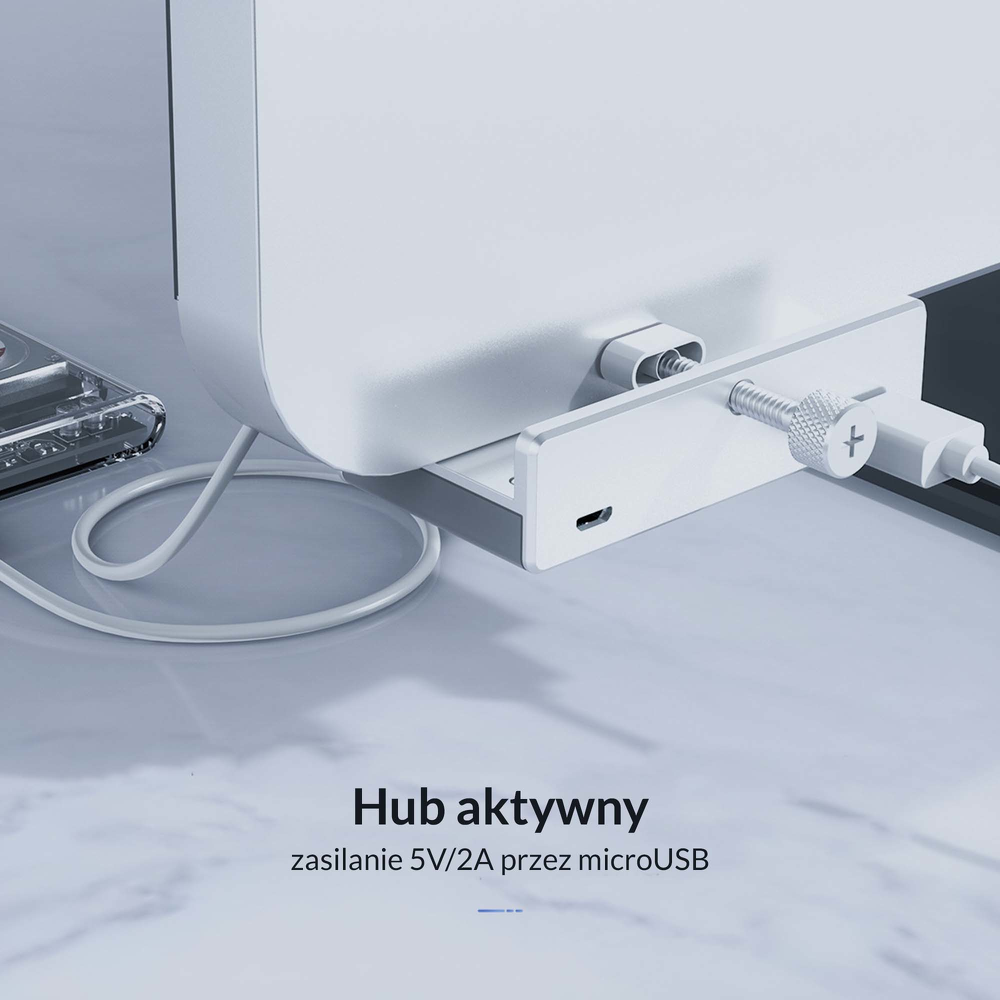 Orico Hub aktywny biurkowy 4*USB-A 5Gbps aluminium-1633987