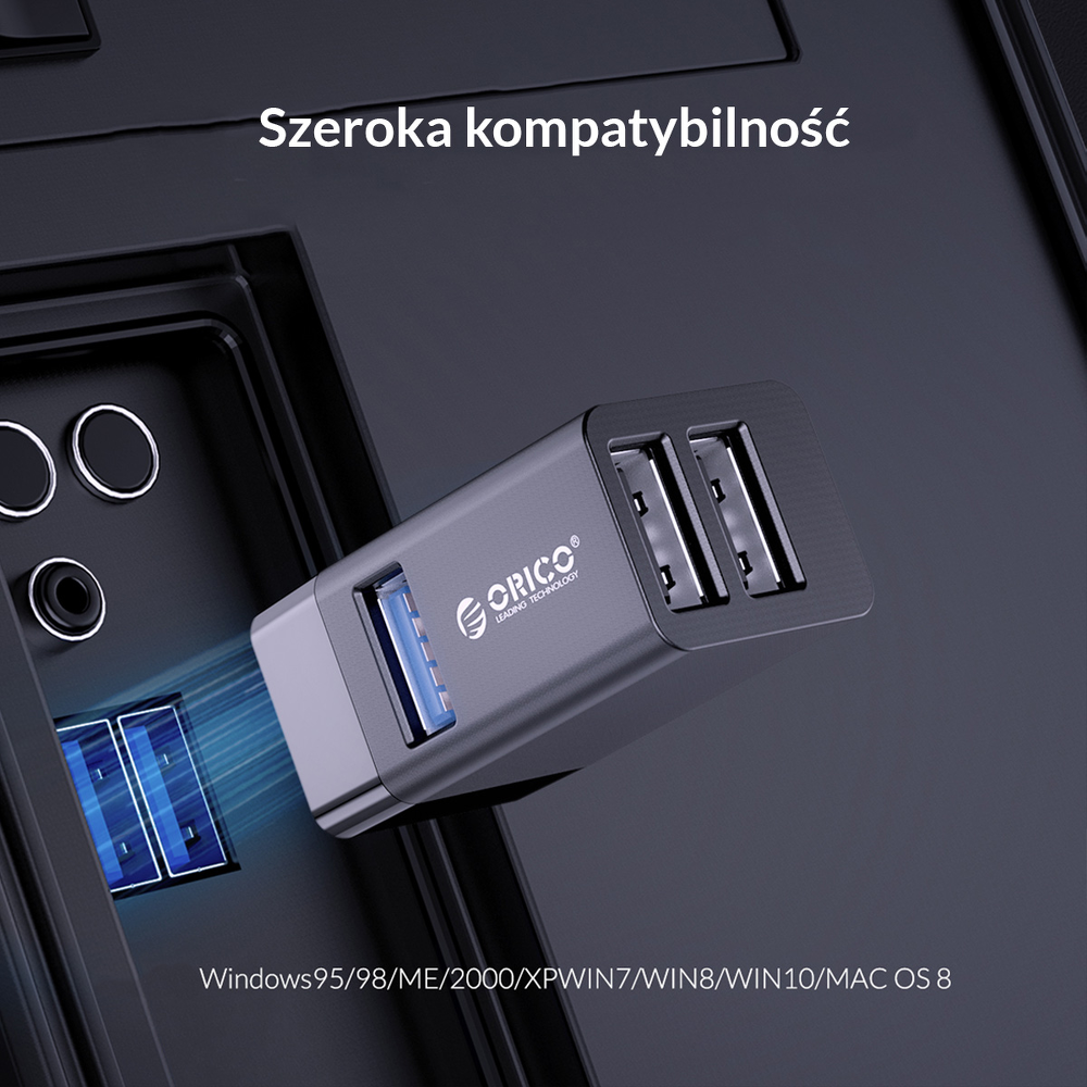 Orico Hub USB 5Gbps mini 3xUSB-A aluminium-1277805