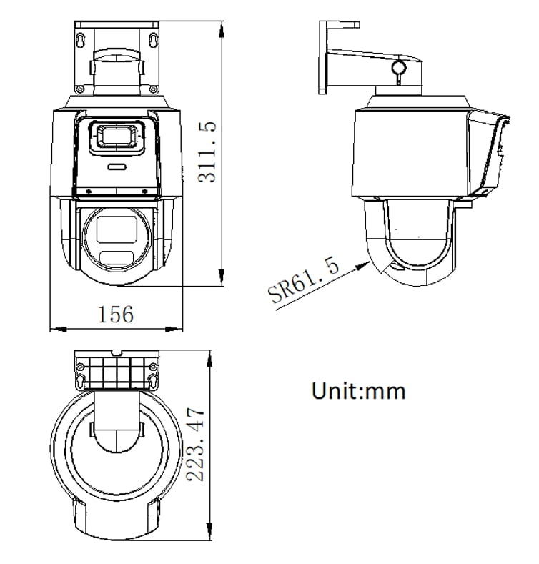 KAMERA IP SZYBKOOBROTOWA DS-2SE3C404MWG-E/14(2.8MM) TandemVu - 3.7Mpx 2.8... 12mm Hikvision-1696259