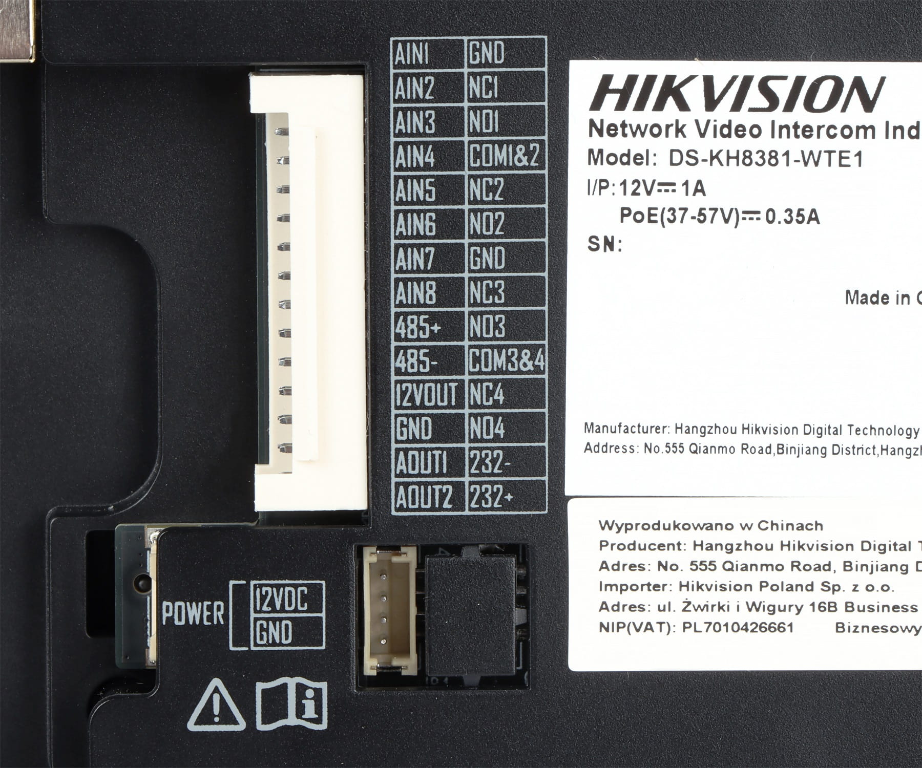 PANEL WEWNĘTRZNY Wi-Fi / IP DS-KH8381-WTE1 Hikvision-1771054