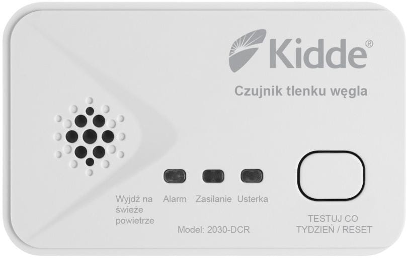 Kidde 2030-DCR – bateryjny czujnik tlenku węgla, widok z przodu
