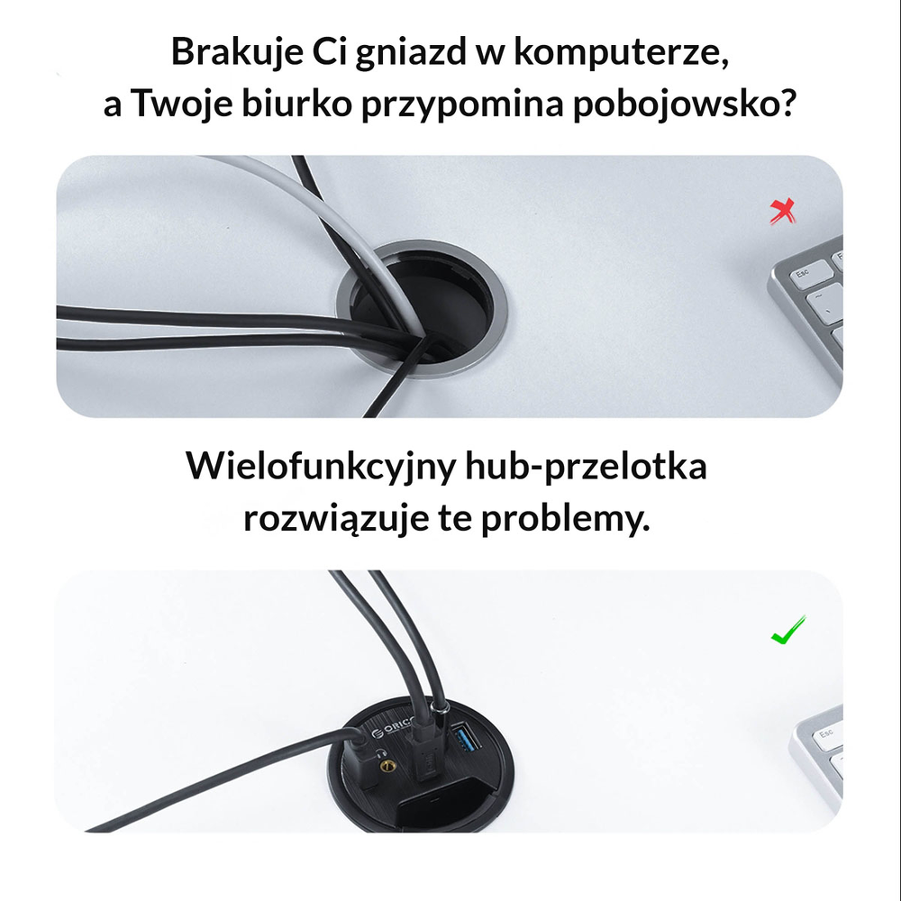 Orico Hub USB 3.1 biurkowy 4 porty USB-A 5Gbps-1634444