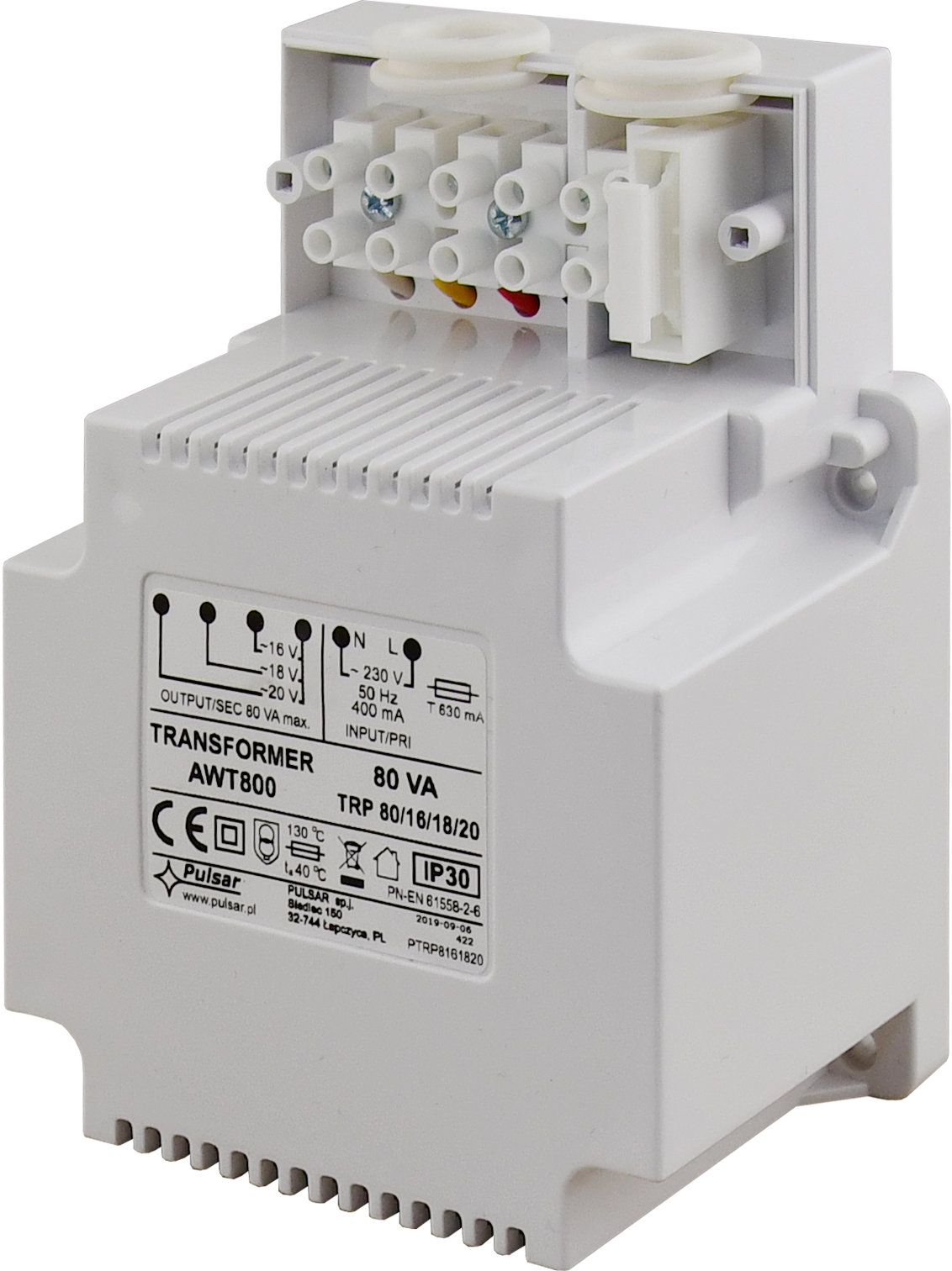 AWT800 Transformator 80VA z zaciskami firmy PULSAR.png