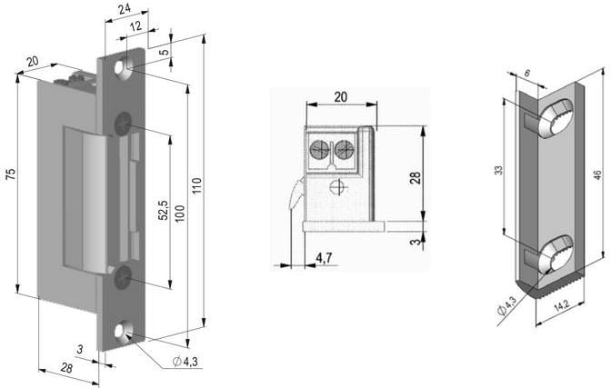 Elektrozaczep symetr., rewers. SCOT ES-S12DC-R PROFI-1502318