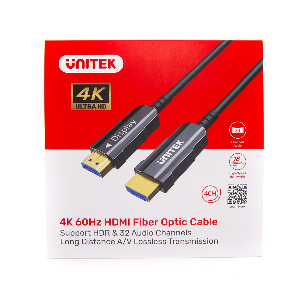 Unitek Kabel optyczny HDMI 2.0 AOC 4K 60Hz 40 m-1637809