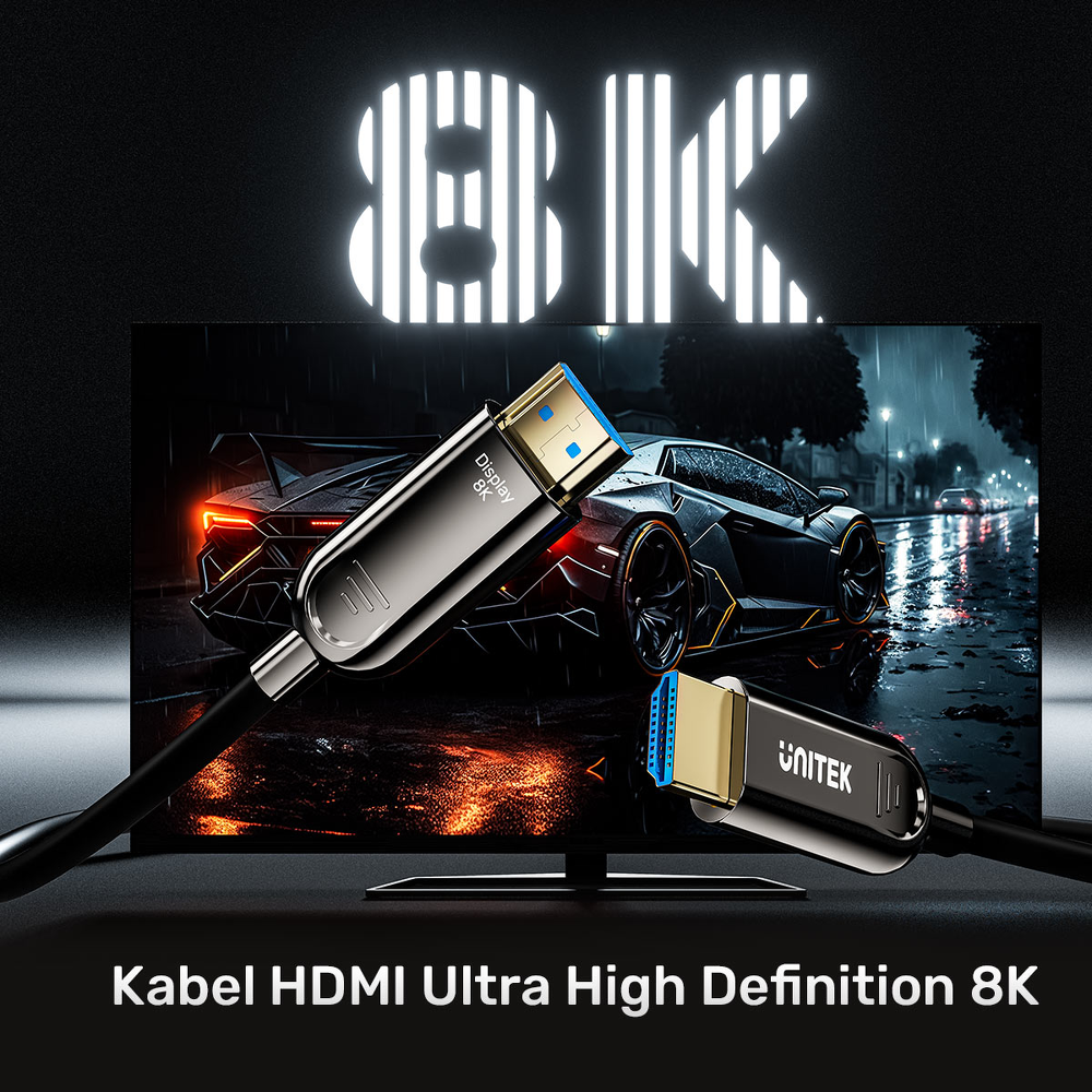 Unitek Kabel optyczny HDMI 2.1 AOC 8K 120Hz 5m-1784943
