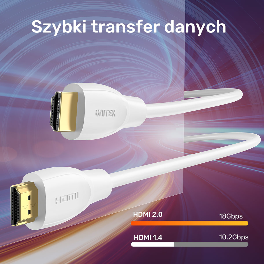 Unitek Kabel HDMI 2.0 4K biały 10m-1783578