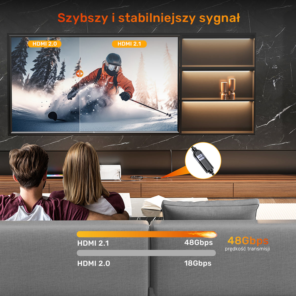 Unitek przedłużacz HDMI (M) - HDMI (F) 2.1, 8K 3m-1784812