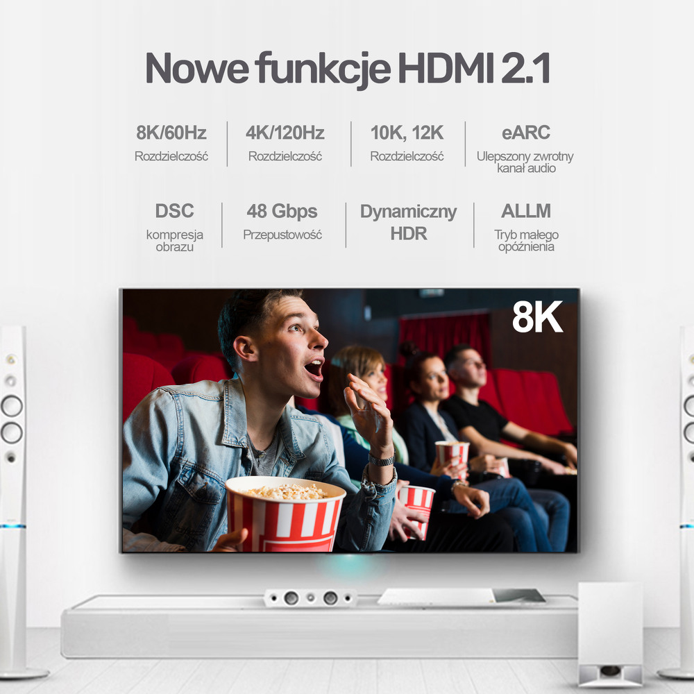 Unitek przewód HDMI 2.1 8K, UHD, 2M - C138W-1450242