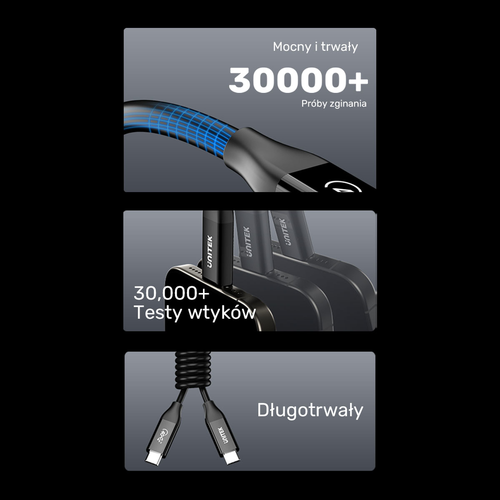Unitek przewód USB-C 4.0 PD 100W 40 Gbps 8K 2 m-1807837