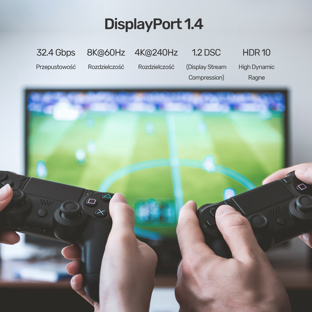 Unitek kabel optyczny DisplayPort 1.4 AOC 8K 5m-1632712