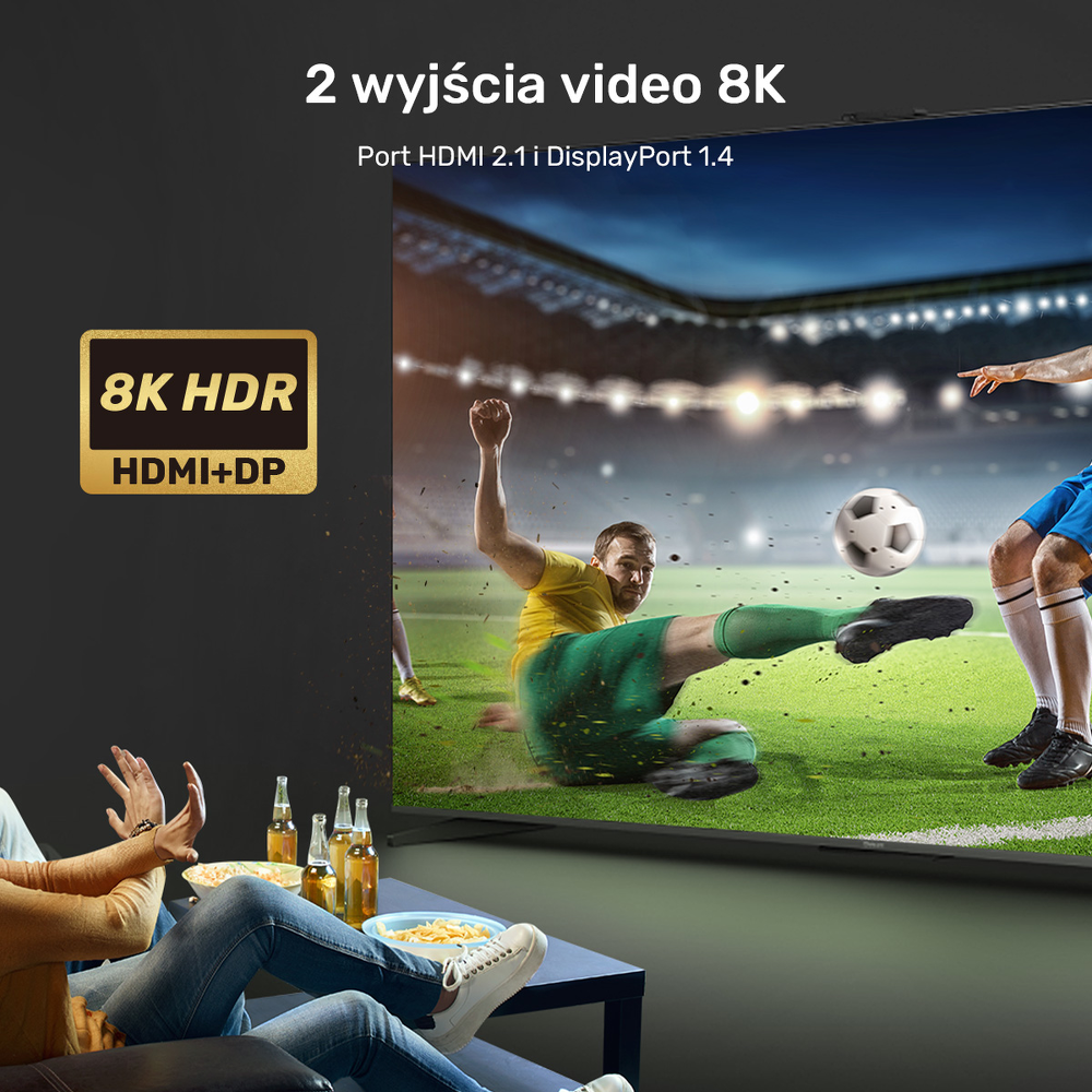 Unitek Stacja dokująca 12w1, HDMI 8K, USB 4, 100 W-1637388