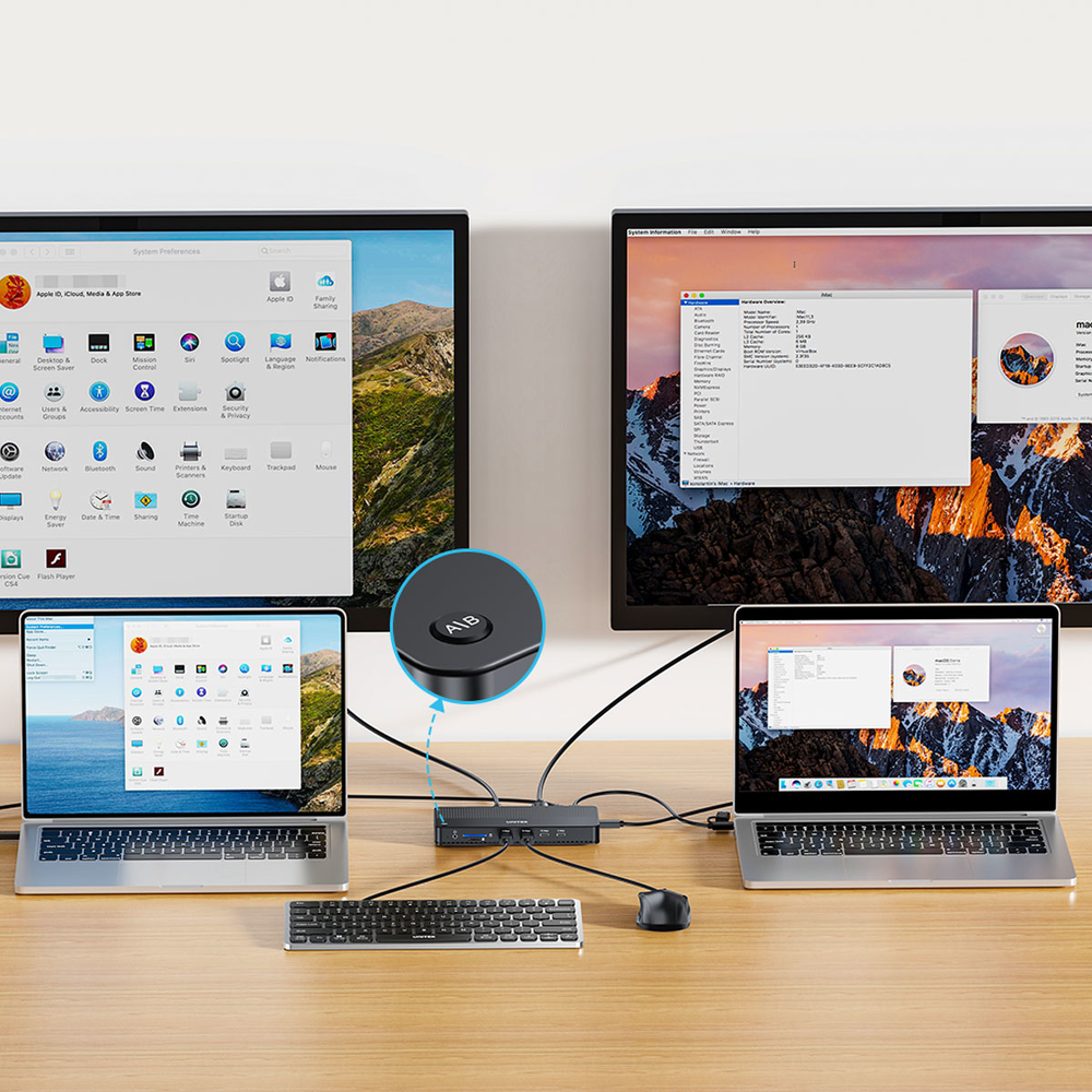 Unitek Przełącznik KVM 2 komputery 2 monitory 4K-1781267