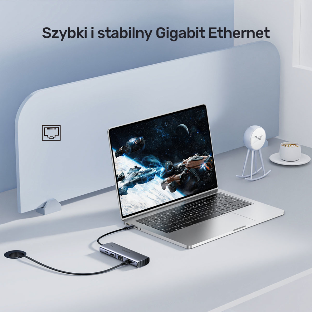 Unitek Hub 9w1 USB C Gigabit Ethernet HDMI VGA 3x USB A czytnik kart PD 100W-1782181