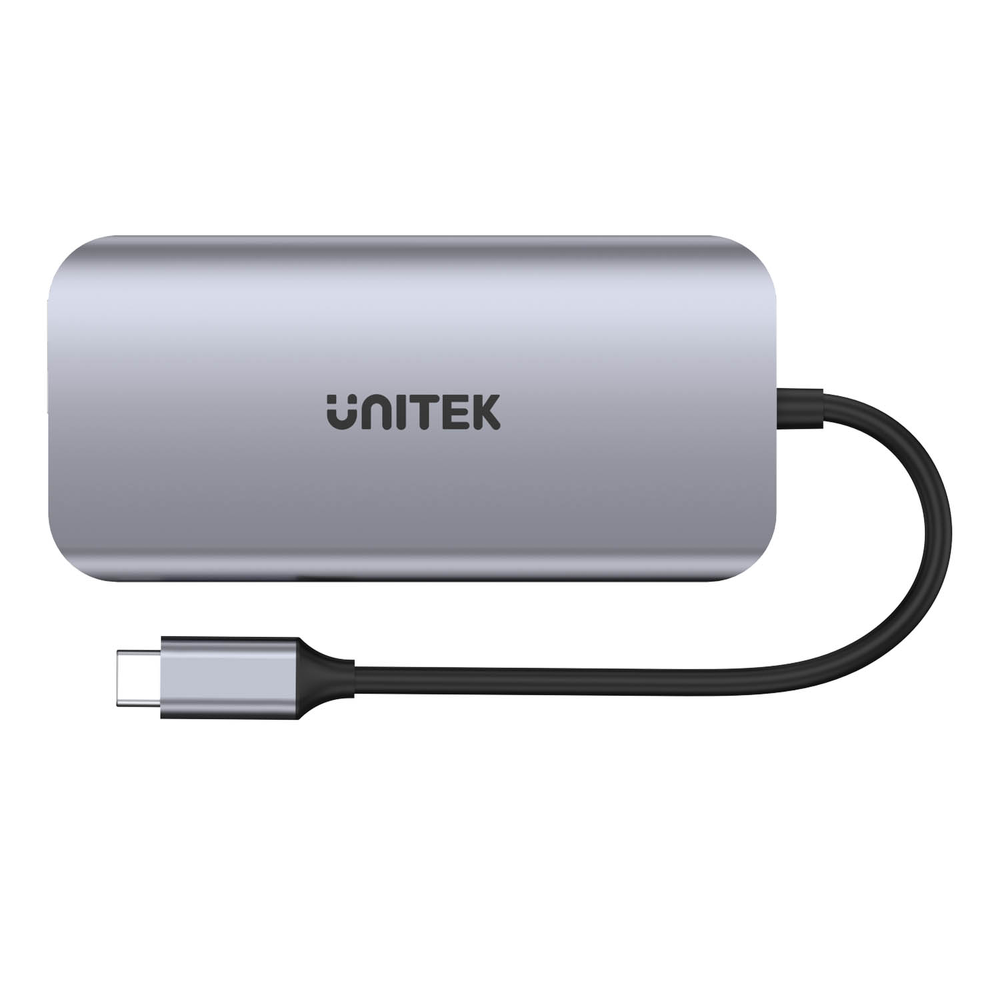 Unitek Aktywny hub USB-C 5Gbps, 2x HDMI 4K, czytnik kart, RJ-45, PD 100W-1781530