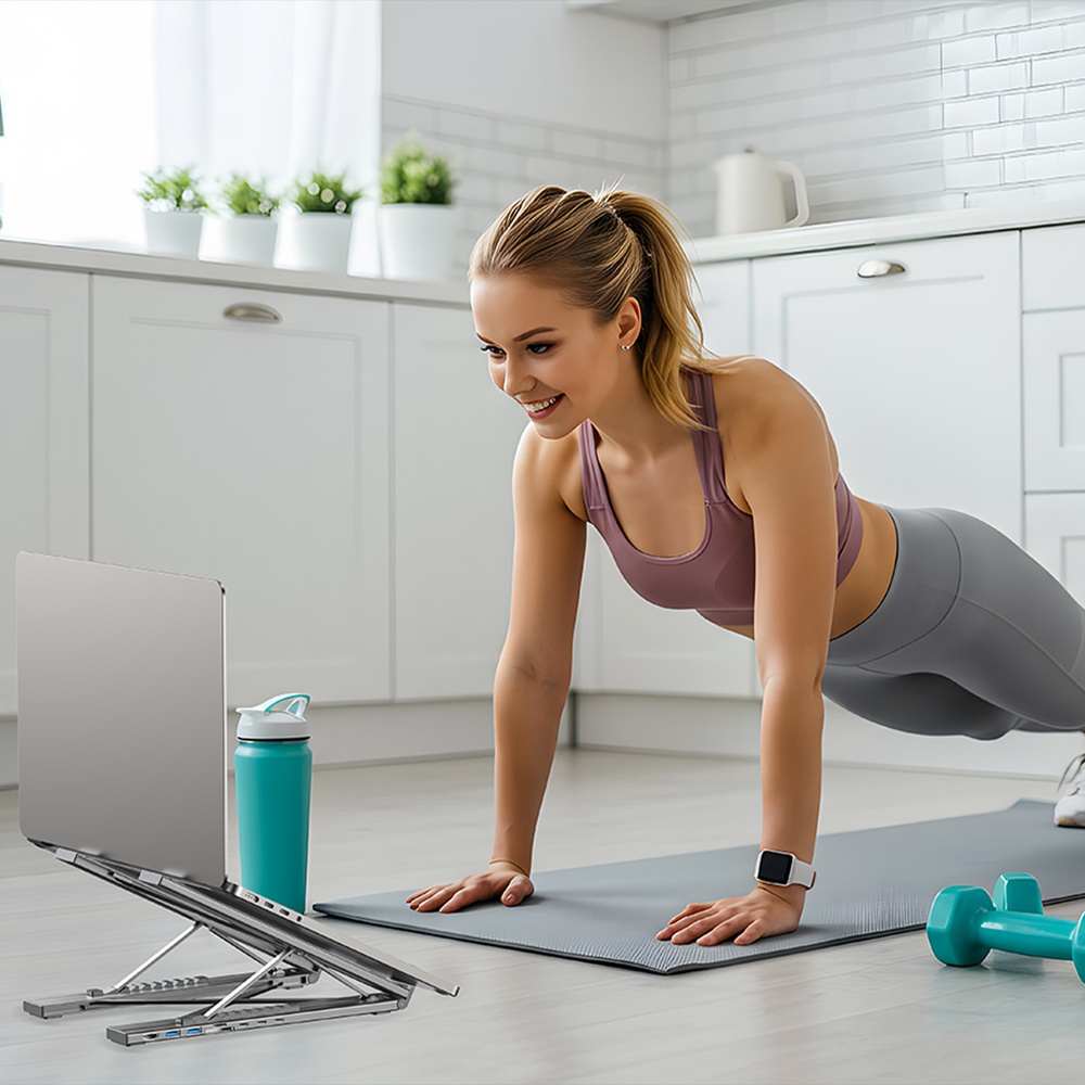 Unitek Podstawka regulowana pod laptop z hubem/HDMI/PD/SD-1807780