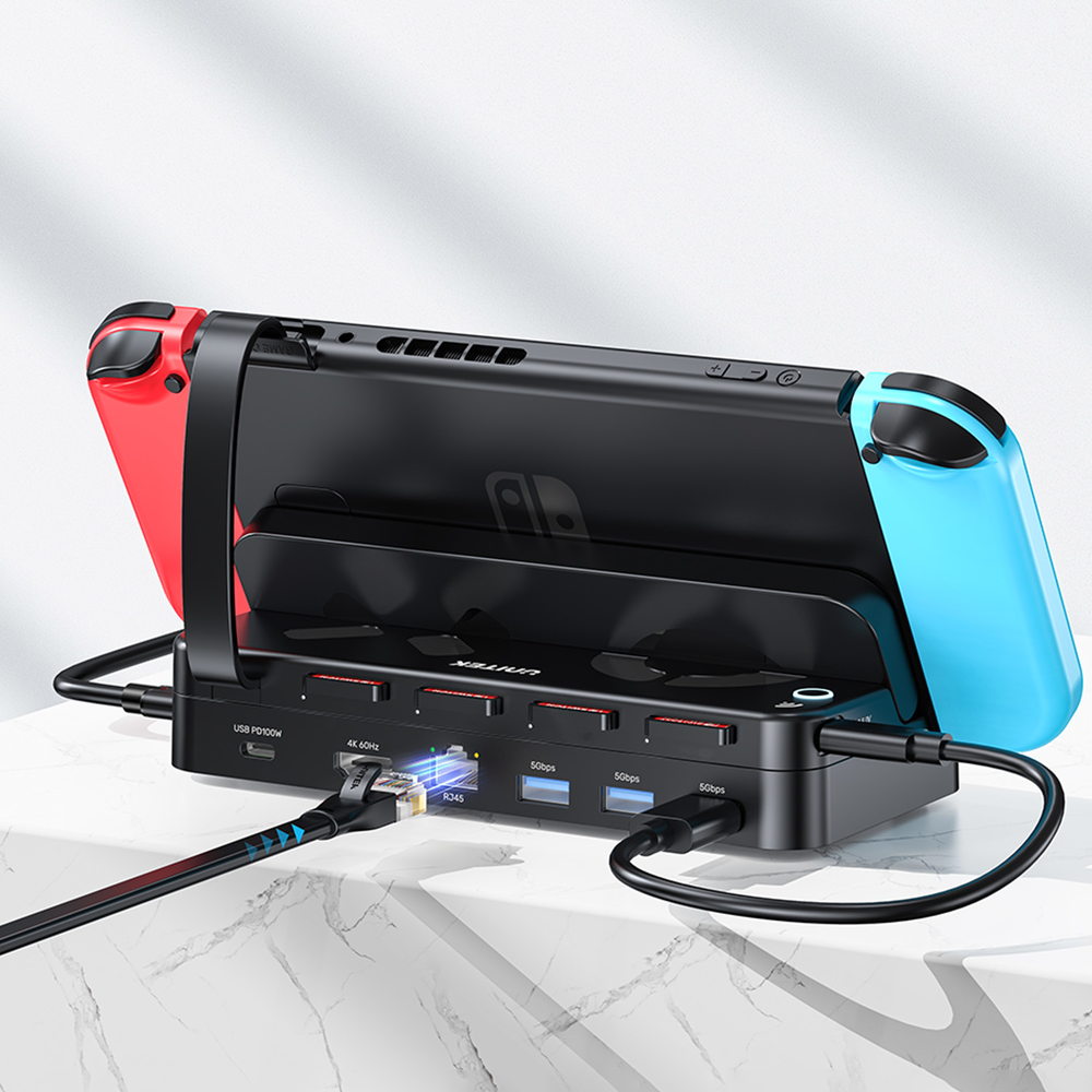 Unitek Stacja dokująca do Nintendo Switch, PD 100W, HDMI 4K, RJ-45, czytnik kart-1781750
