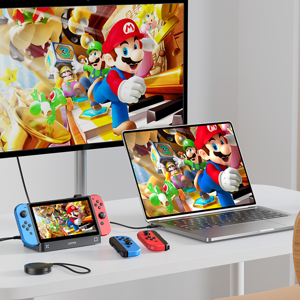 Unitek Stacja dokująca do Nintendo Switch, PD 100W, HDMI 4K, RJ-45, czytnik kart-1781749
