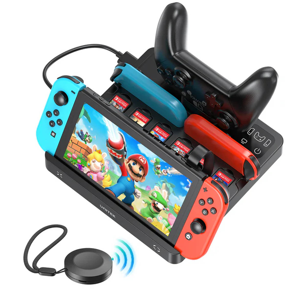 Unitek stacja ładująca Switch z przełącznikiem i czytnikiem kart do gier-1786028