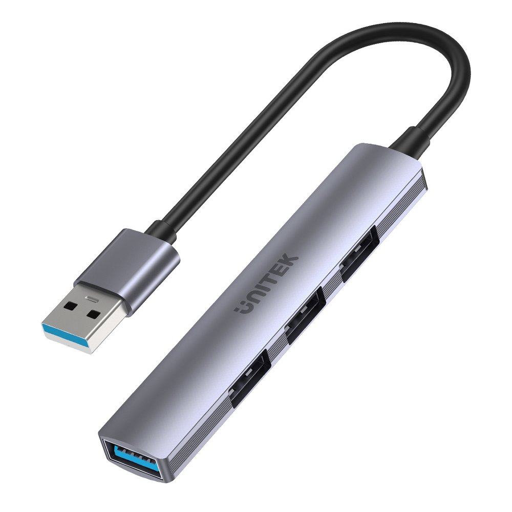 Unitek Hub USB-A 1*USB-A 5 Gbps, 3*USB-A 2.0 alu-1639272