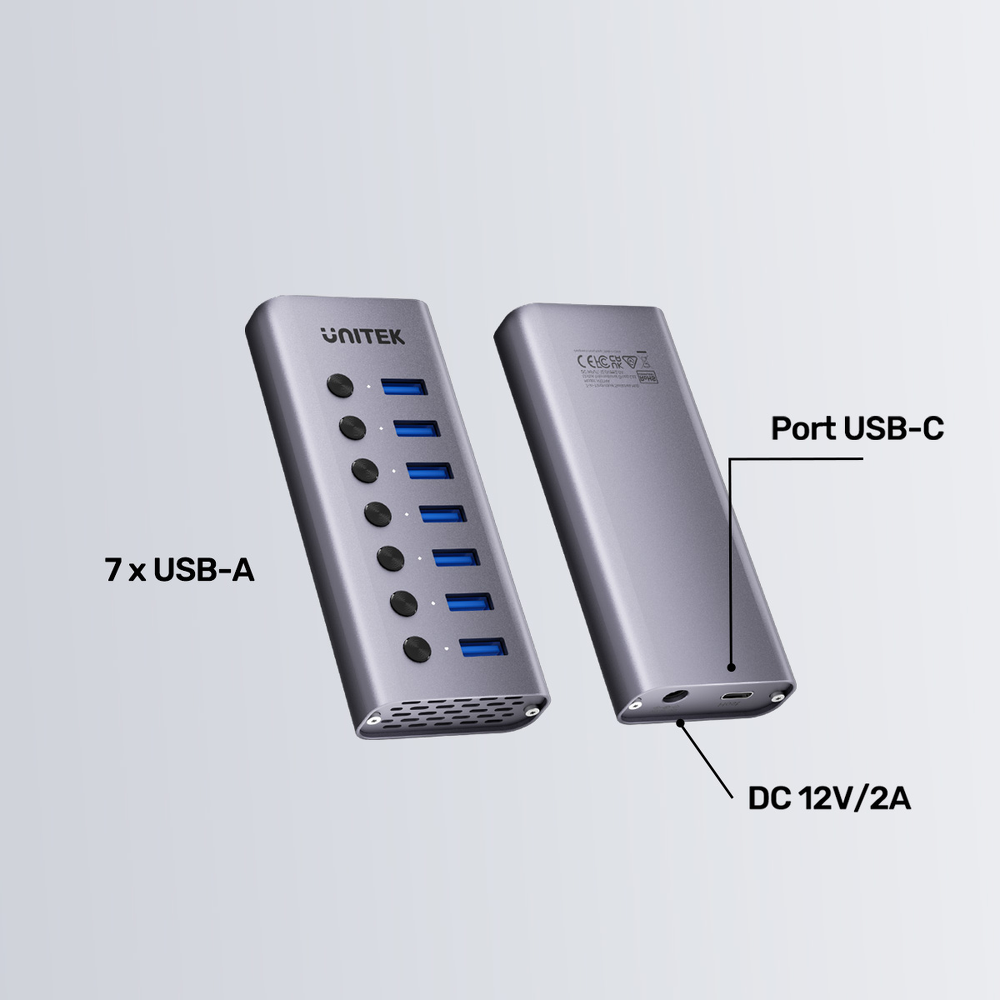 Unitek Hub USB A 3.0 7w1, 5Gbps z przełącznikami portów-1784514