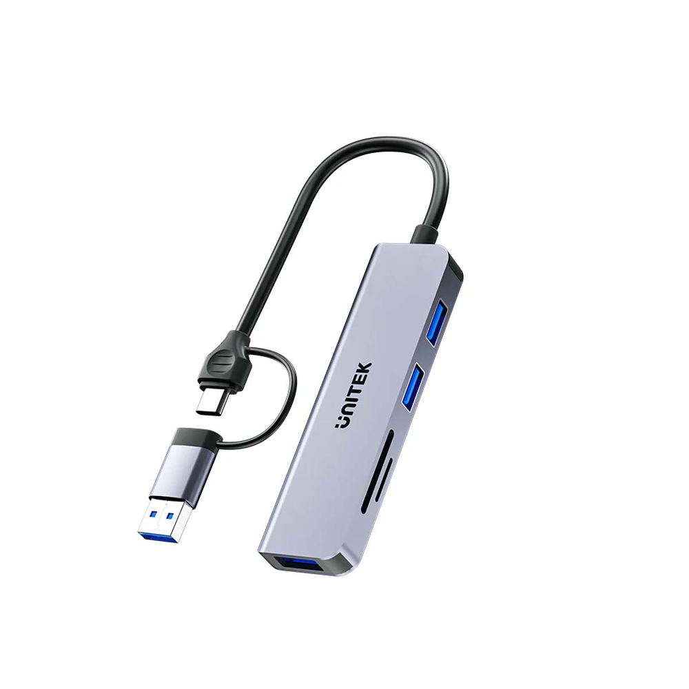 Unitek Hub 5w1 USB-A/C 5 Gbps z czytnikiem kart SD i micro SD-1784359
