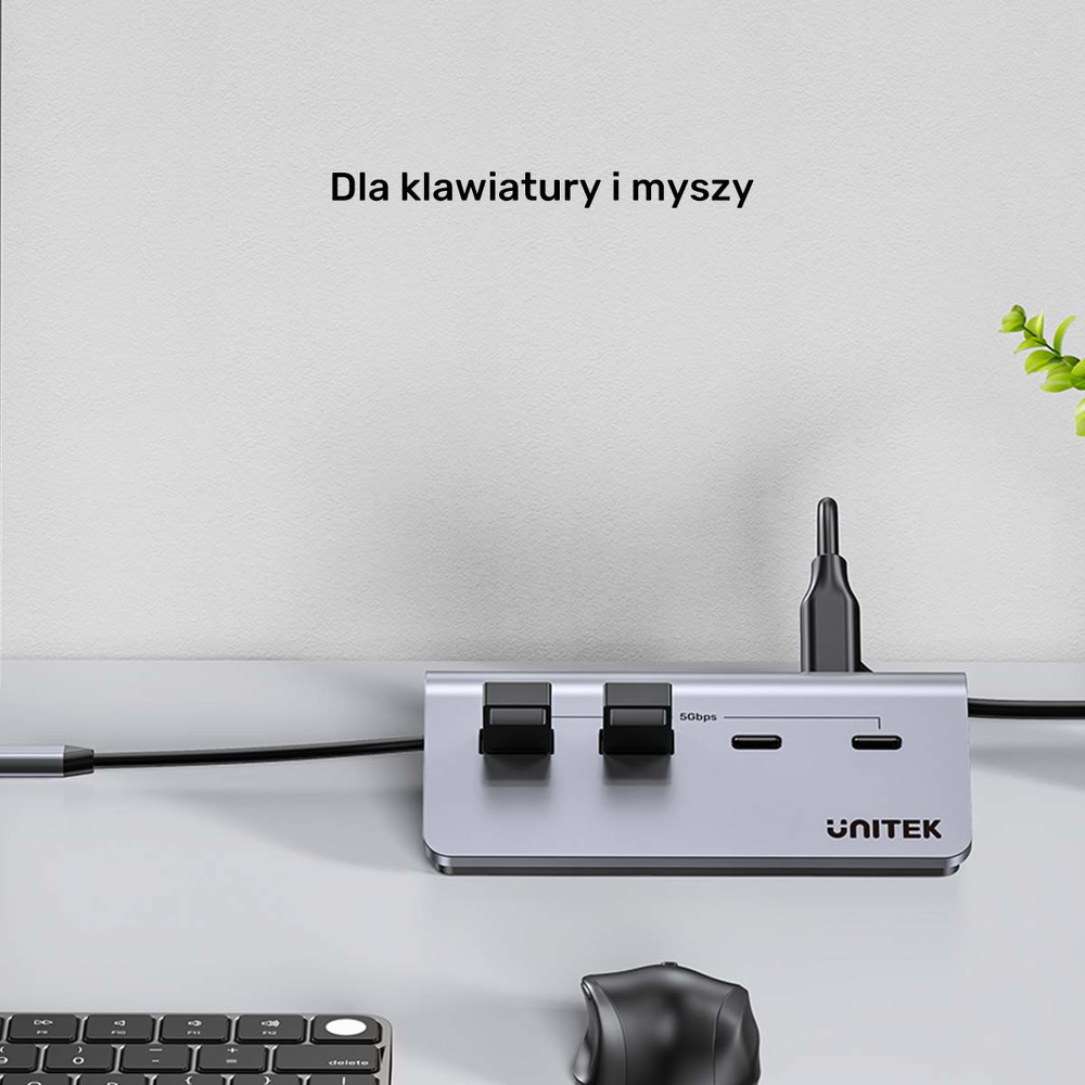 Unitek Hub alumininiowy USB-A/USB-C z 4 portami 5Gbps-1808055