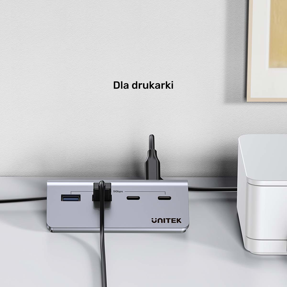 Unitek Hub alumininiowy USB-A/USB-C z 4 portami 5Gbps-1808049