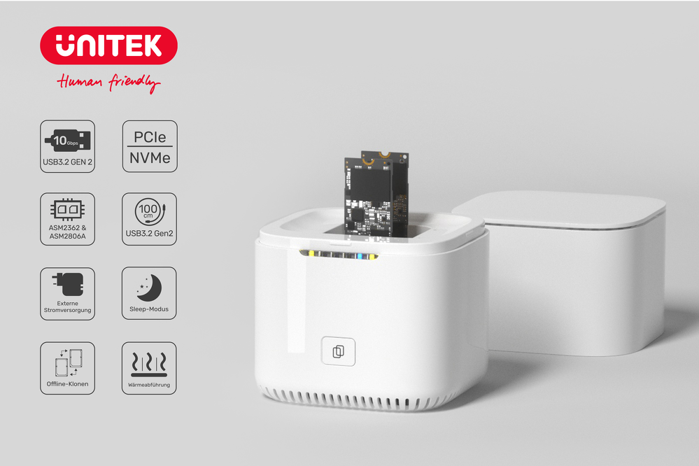 Unitek Stacja klonująca 2x M.2 PCIe/NVMe 10 Gbps-1524365