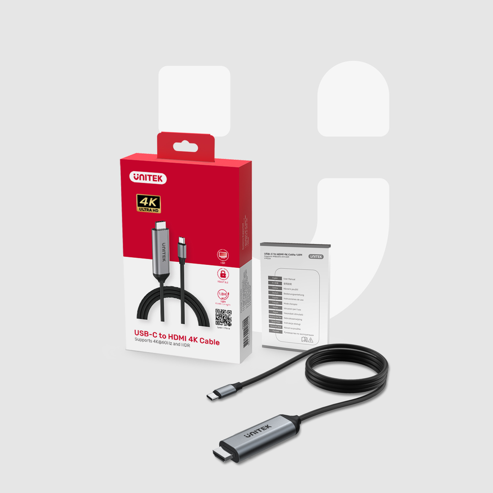 Unitek Kabel USB-C na HDMI 4K 60Hz, 1.8 m-1637132