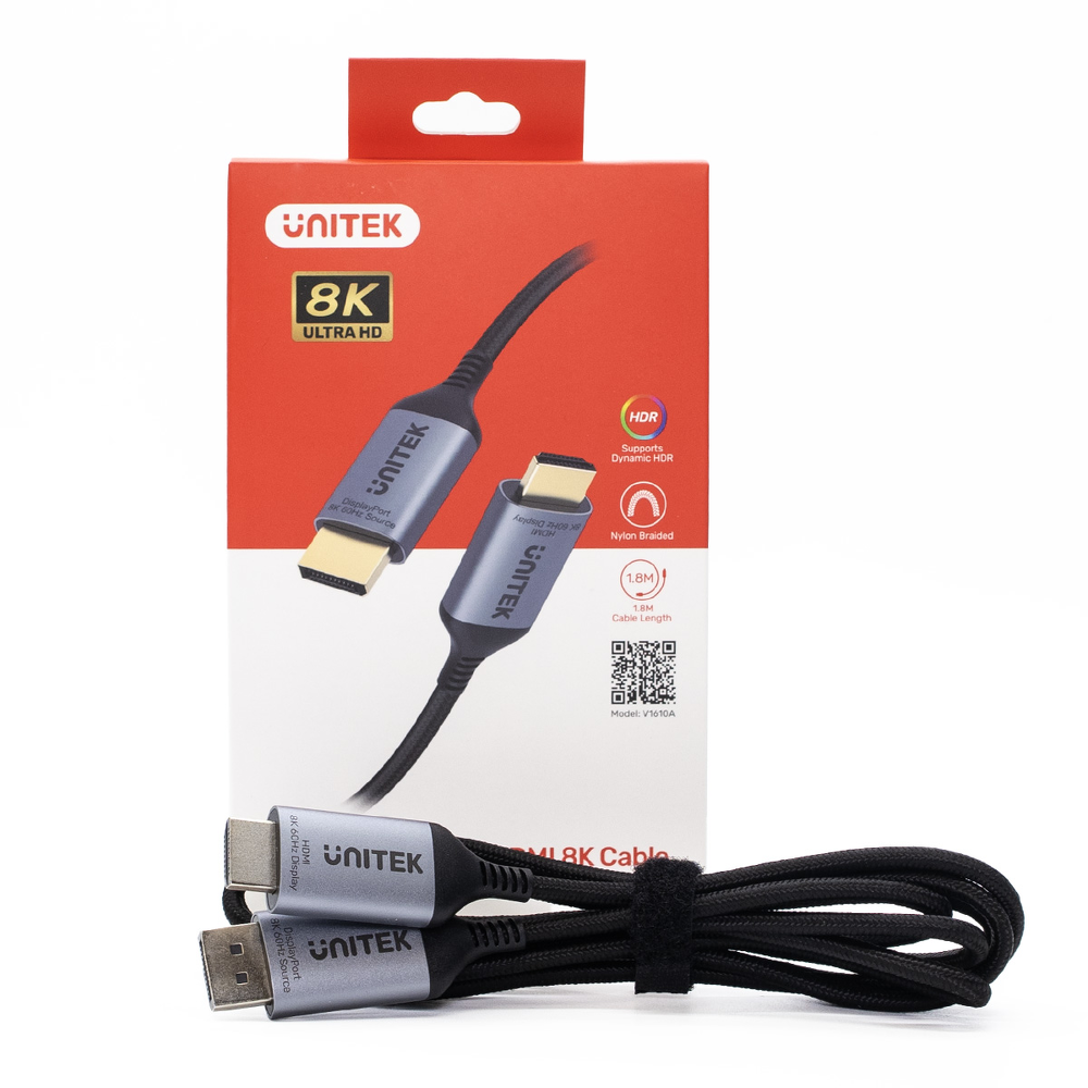 Unitek Kabel DisplayPort 1.4 do HDMI 2.1, 8K, 1,8m-1781770