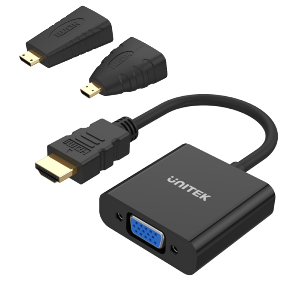 Unitek Y-6355 adapter Micro/Mini HDMI do VGA+audio-1630864