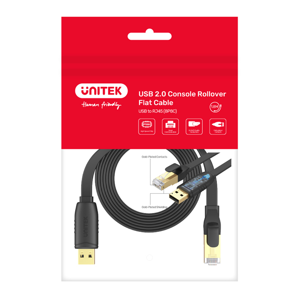 Unitek kabel RJ-45 na USB-A konsolowy 1,8m-1524577