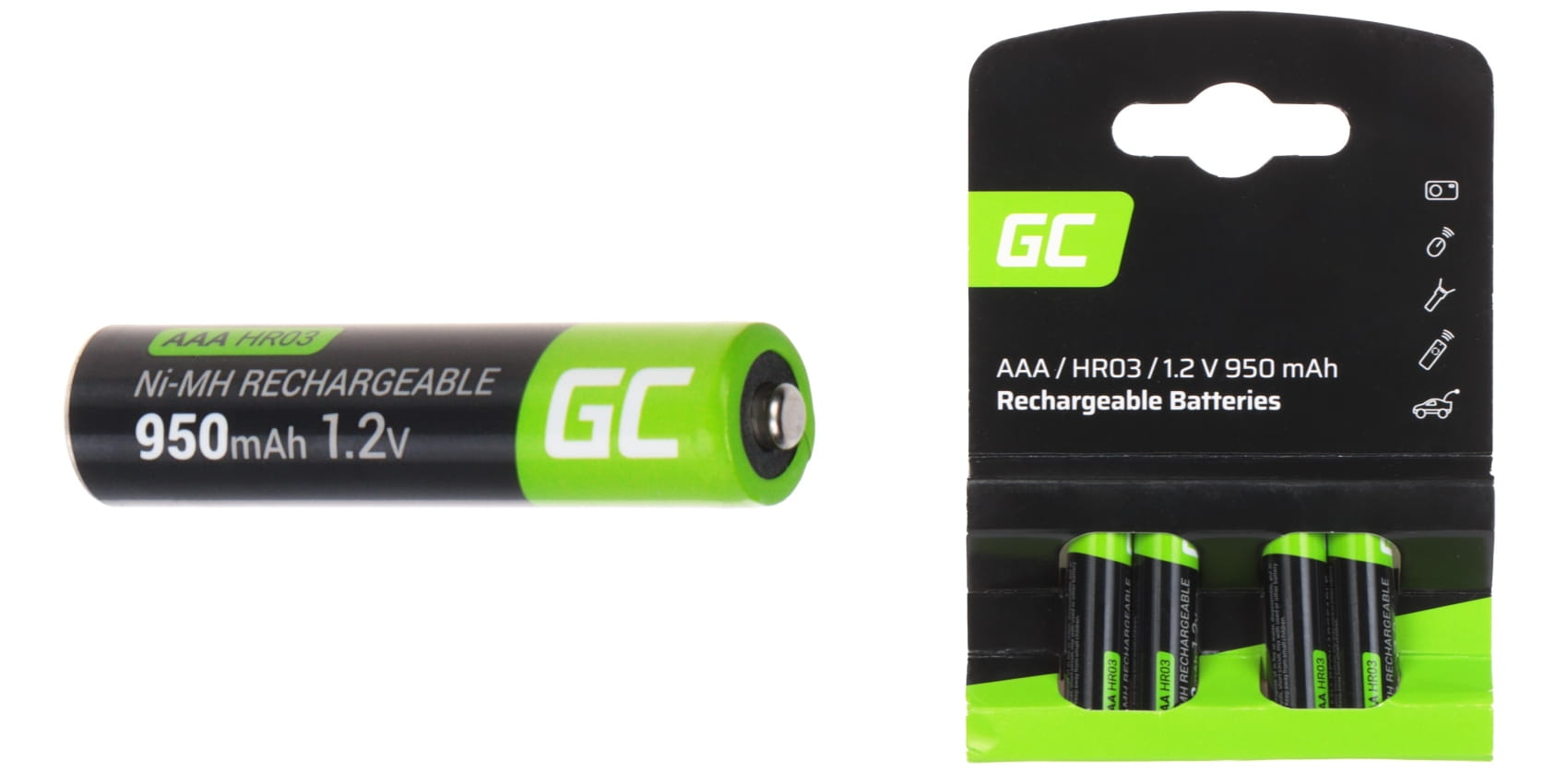 AKUMULATOR AKU-AAA-950/GC*P4 1.2V Ni-MH HR03, AAA Green Cell-1669617