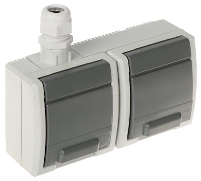 GNIAZDO NATYNKOWE PODWÓJNE AQUANT-G2/V1/EPN 230V AC 16A IP65 Elektro-Plast-1623576