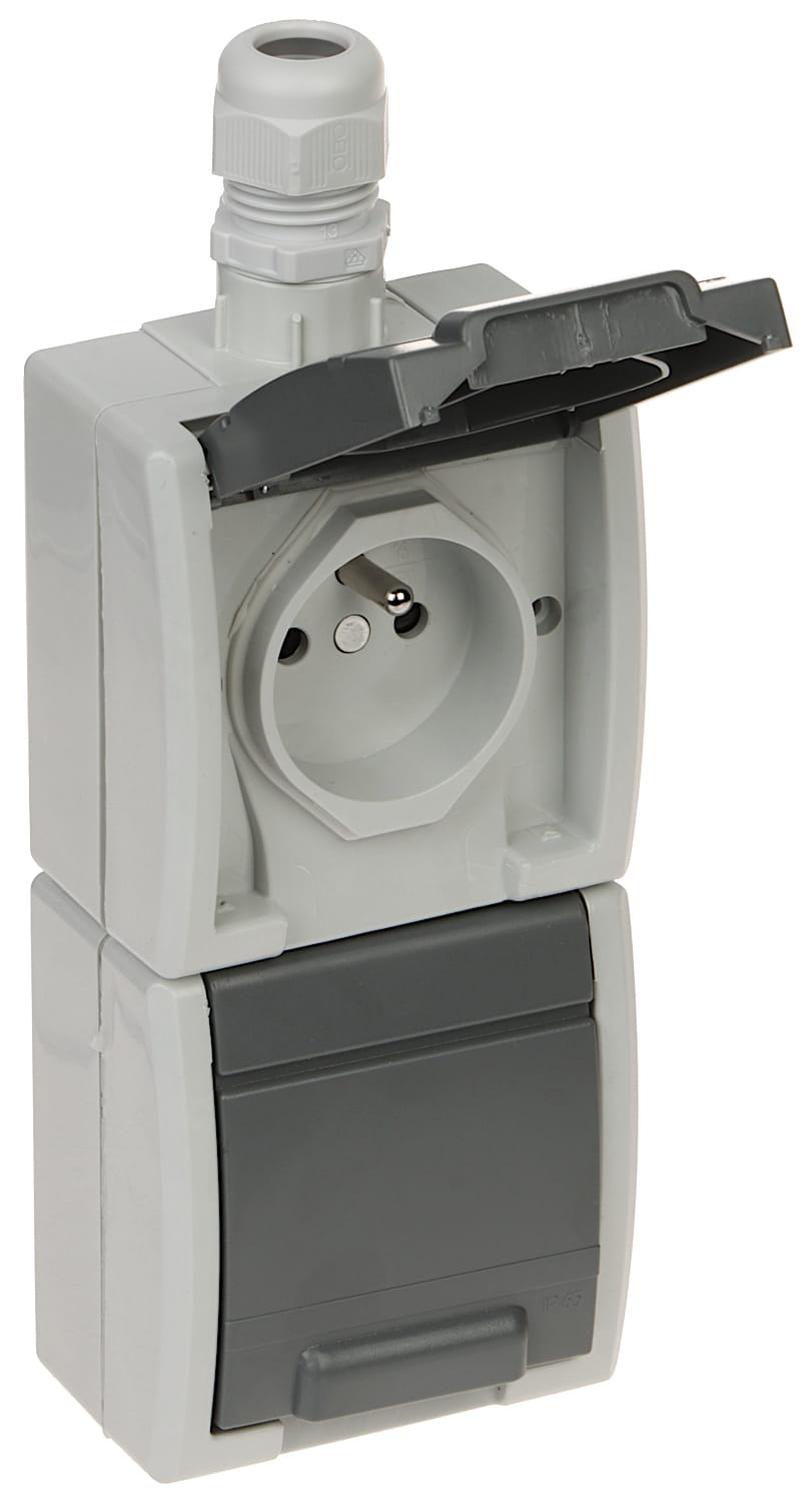 GNIAZDO NATYNKOWE PODWÓJNE AQUANT-G2/V2/EPN 230V AC 16A IP65 Elektro-Plast-1624483