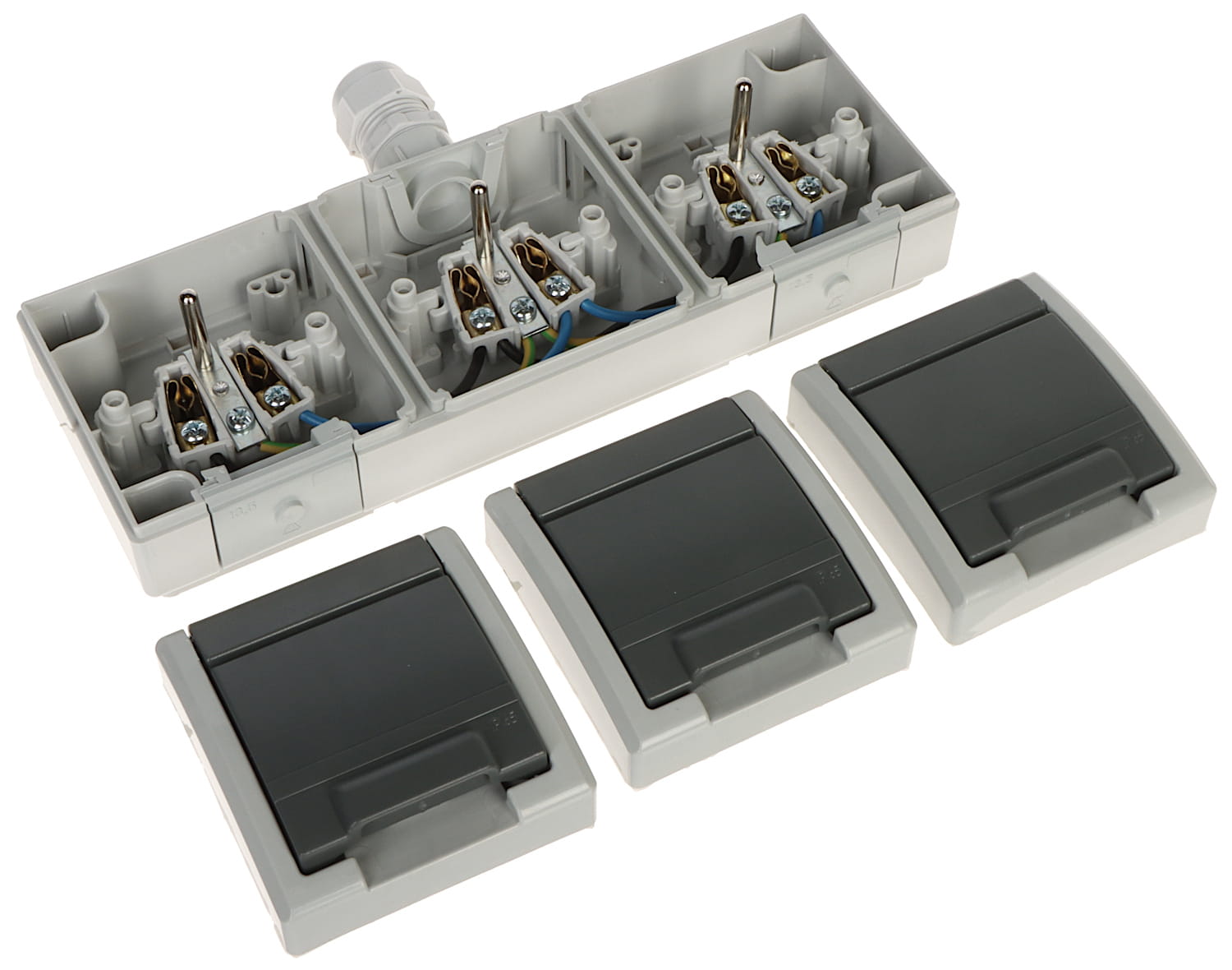 GNIAZDO NATYNKOWE POTRÓJNE AQUANT-G3/EPN 230V AC 16A IP65 Elektro-Plast-1624489