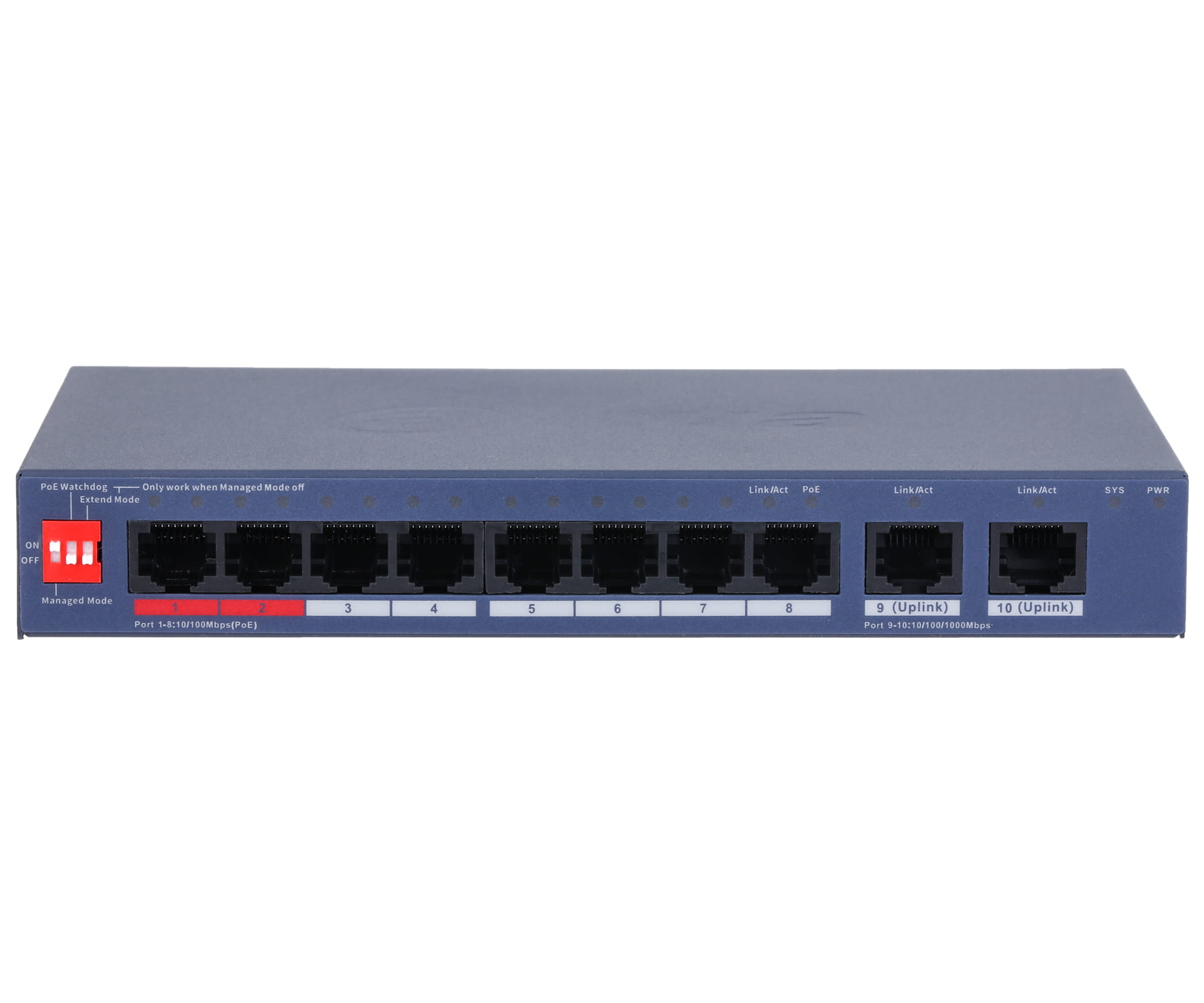 SWITCH POE CS4010-8ET2GT-110 8-PORTOWY DAHUA-1823122