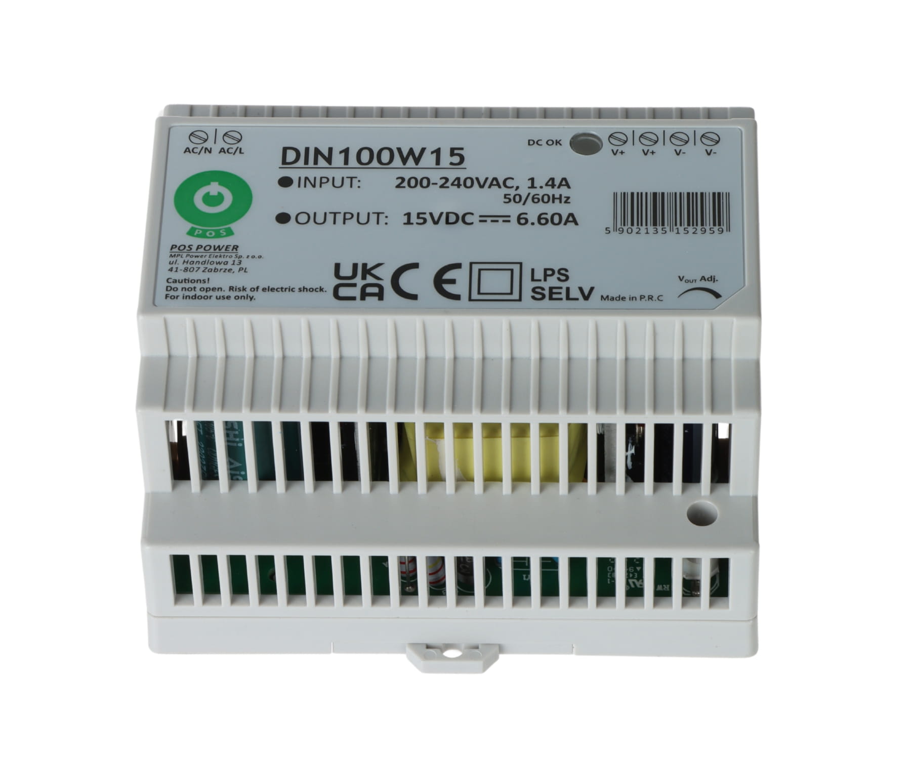 ZASILACZ IMPULSOWY DIN100W15 POS-1773059