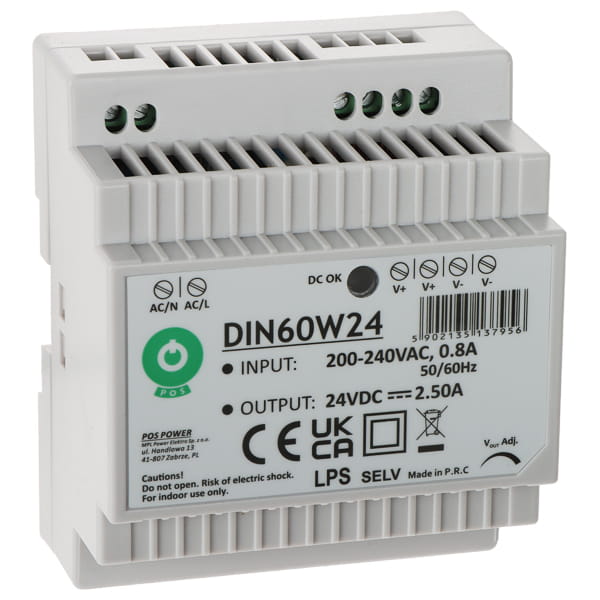 ZASILACZ IMPULSOWY DIN60W24 POS-1775037