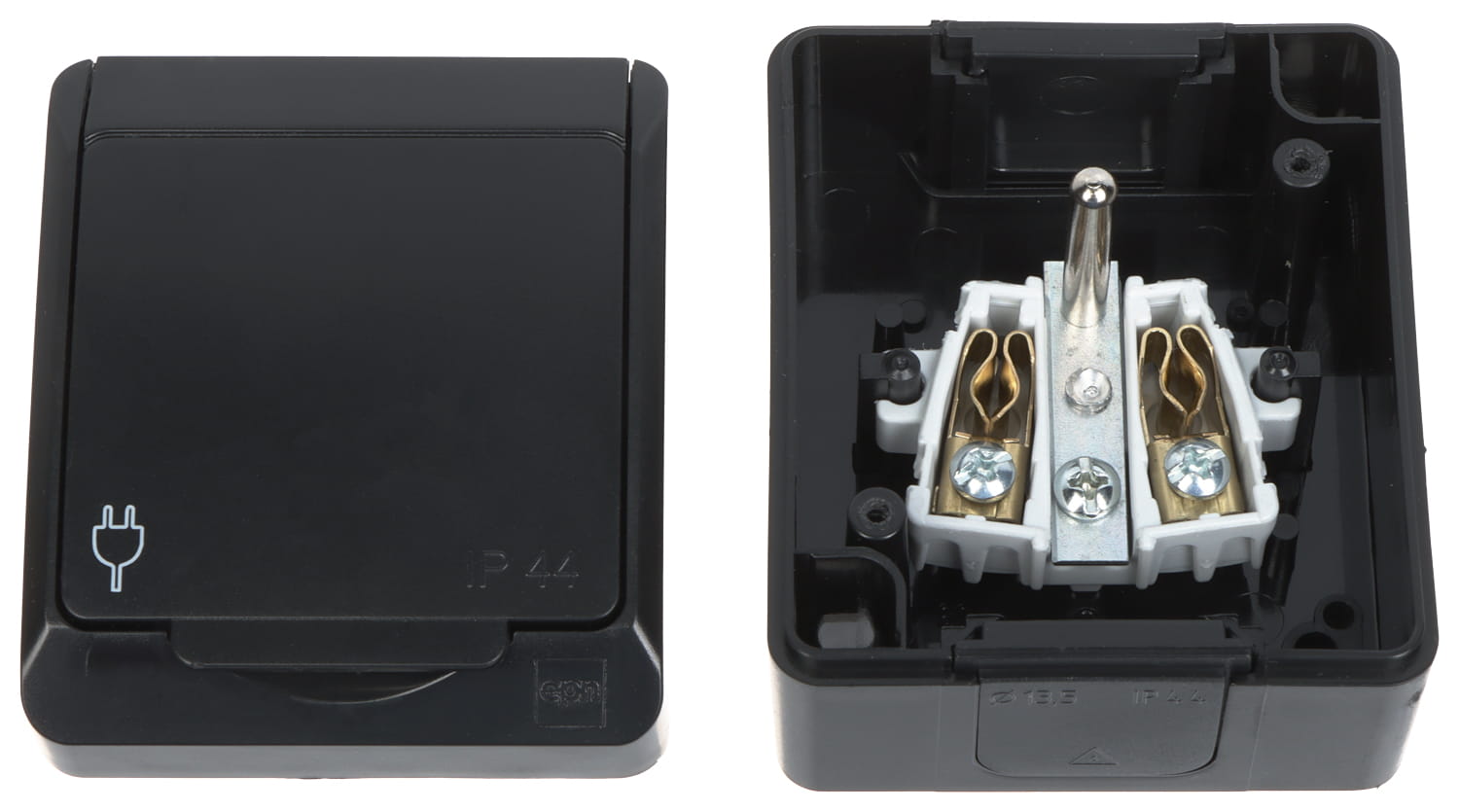 GNIAZDO NATYNKOWE POJEDYNCZE HERMES/0321-09/EPN 250V AC 16A IP44 Elektro-Plast-1672586