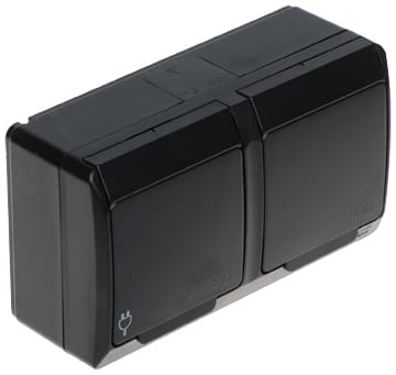 GNIAZDO NATYNKOWE PODWÓJNE HERMES/0322-09/EPN 250V AC 16A IP44 Elektro-Plast-1672588