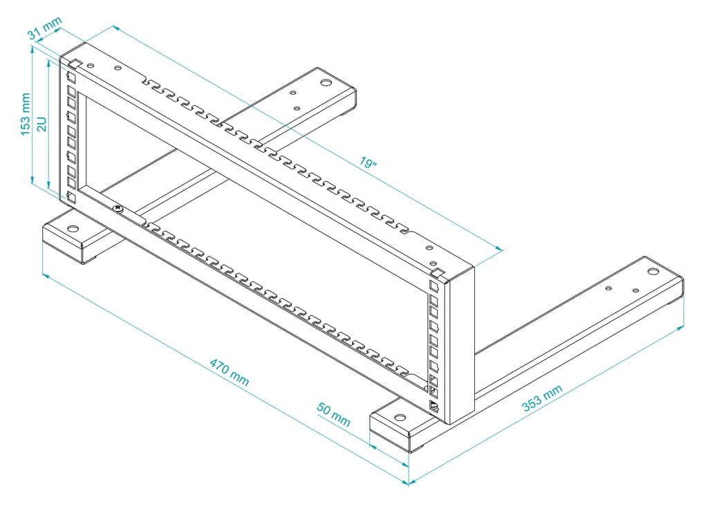 STOJAK RACK STR19-2U-B STALFLEX-1688322