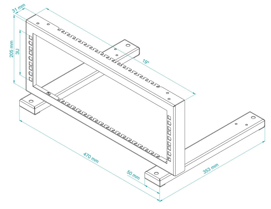 STOJAK RACK STR19-3U-B STALFLEX-1688238