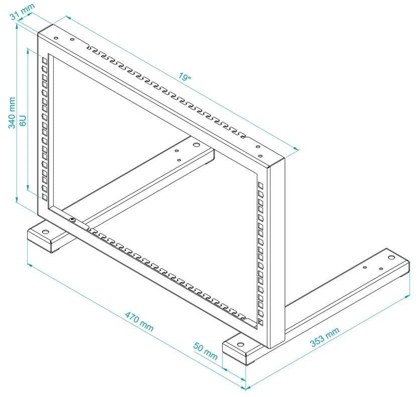 STOJAK RACK STR19-6U-B STALFLEX-1688248