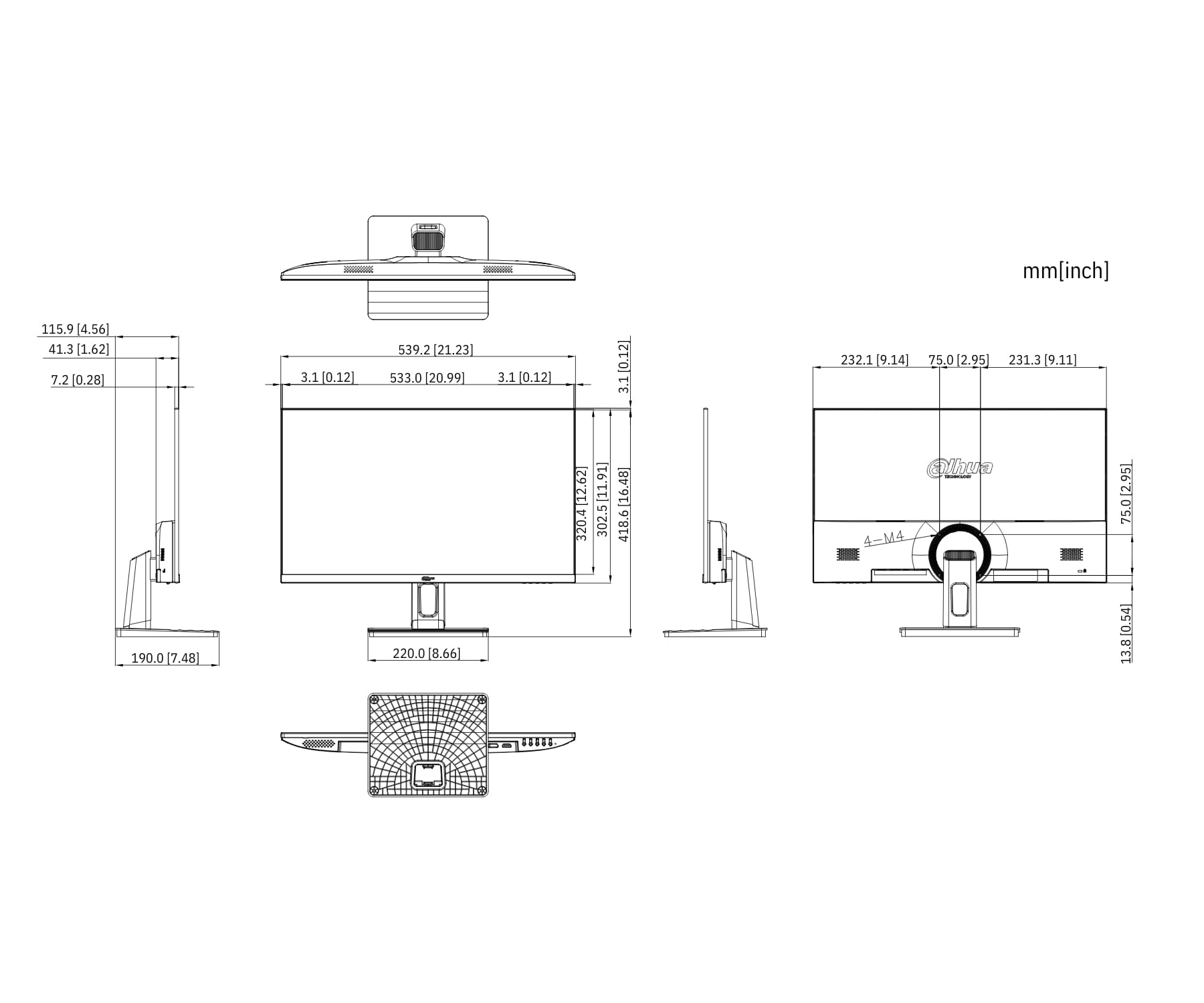 MONITOR HDMI, DP, AUDIO LM24-C301B 23.8" DAHUA-1816162