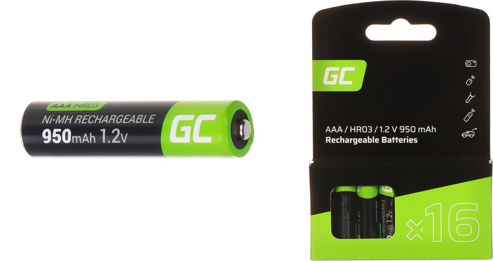 AKUMULATOR AKU-AAA-950/GC*P16 1.2V Ni-MH HR03, AAA Green Cell-1704976