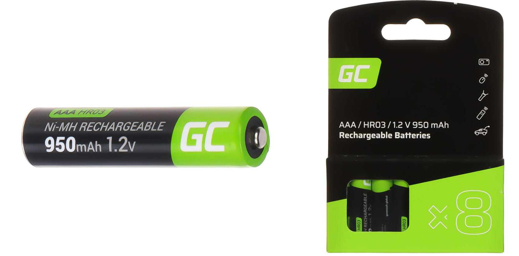 AKUMULATOR AKU-AAA-950/GC*P8 1.2V Ni-MH HR03, AAA Green Cell-1704974