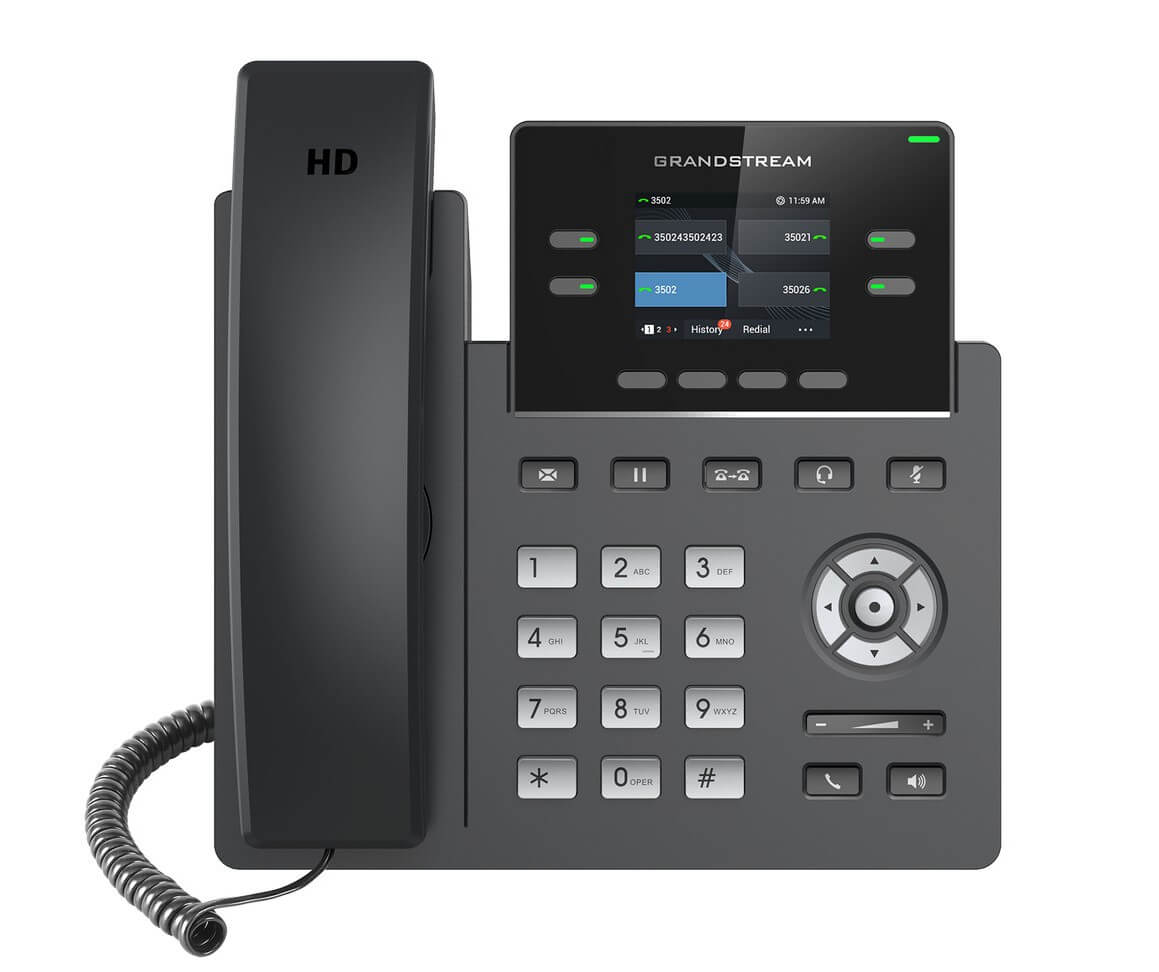 Grandstream GRP2612P – telefon IP – widok z przodu.jpg